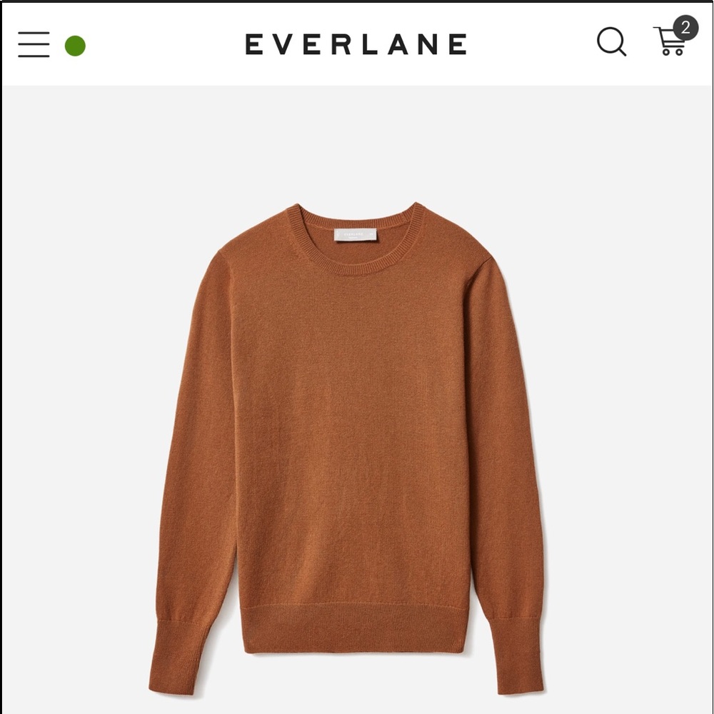 Everlane The Cashmere Crew in Whiskey XS
